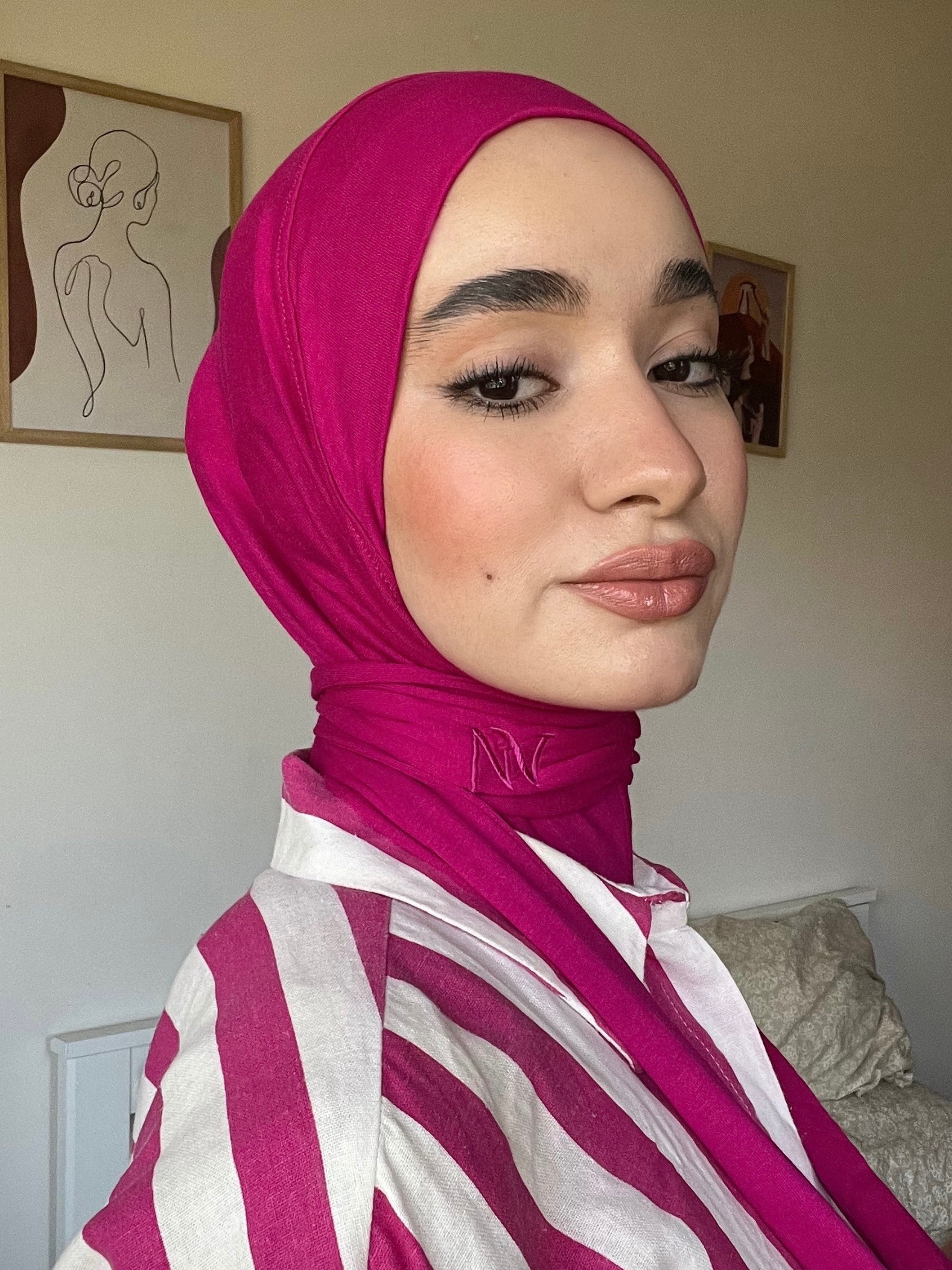 Hijab à Bande Violet