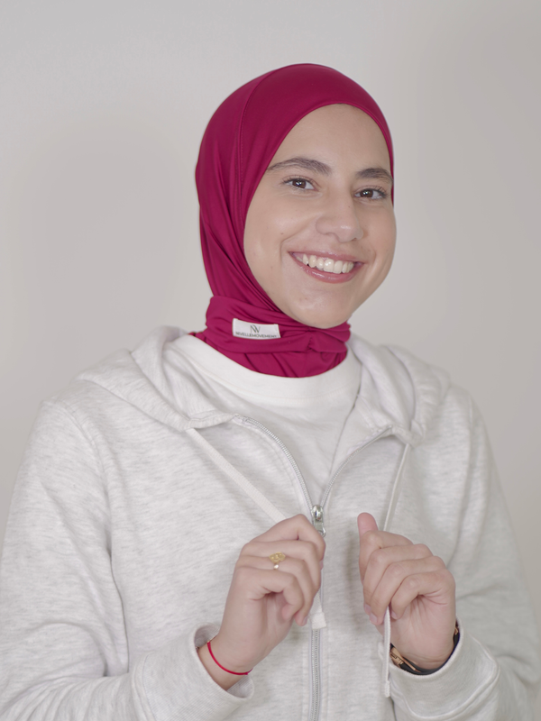 Hijab Boutonné Grenat