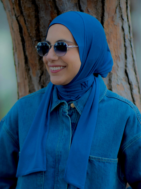 Hijab à Bande Blue jean