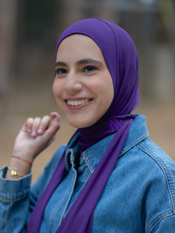 Hijab à Bande Mauve