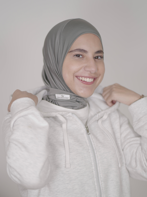Hijab Boutonné Gris