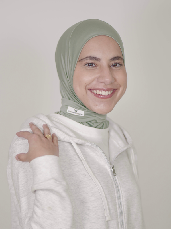 Hijab Boutonné Vert Kaki